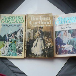 ❤️ 3 Vintage  Barbara Cartland  Romance Novels  109,115,144 Paperback